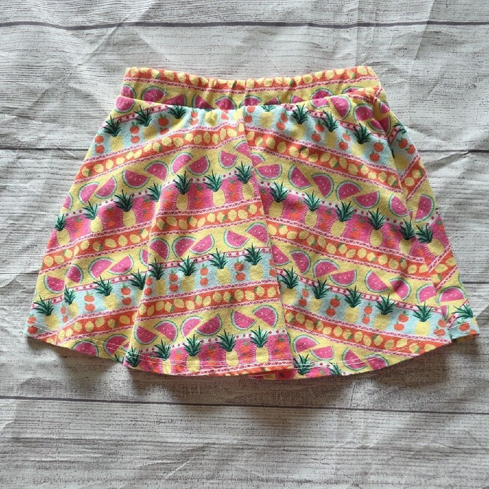 The Children's Place Pink and Yellow Pineapple Skater Skirt